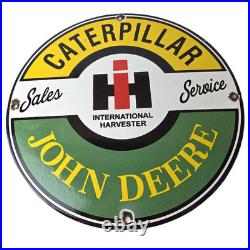 Vintage Caterpillar Porcelain Sign Diesel Trucks Farm Tractor Dealer Man Cave