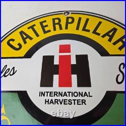 Vintage Caterpillar Porcelain Sign Diesel Trucks Farm Tractor Dealer Man Cave