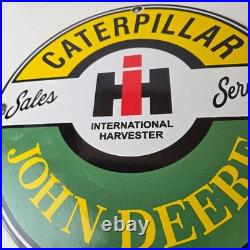 Vintage Caterpillar Porcelain Sign Diesel Trucks Farm Tractor Dealer Man Cave