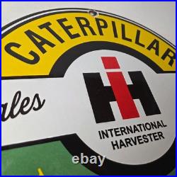 Vintage Caterpillar Porcelain Sign Diesel Trucks Farm Tractor Dealer Man Cave