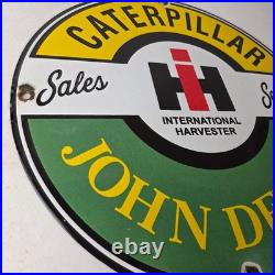 Vintage Caterpillar Porcelain Sign Diesel Trucks Farm Tractor Dealer Man Cave