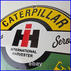 Vintage Caterpillar Porcelain Sign Diesel Trucks Farm Tractor Dealer Man Cave