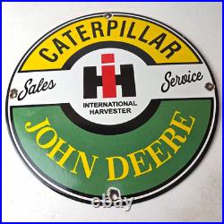 Vintage Caterpillar Porcelain Sign Diesel Trucks Farm Tractor Dealer Man Cave