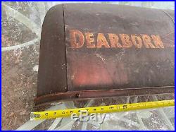 Vintage DEARBORN WOOD BROS FARM EQUIPMENT logo metal sign man cave ford deere