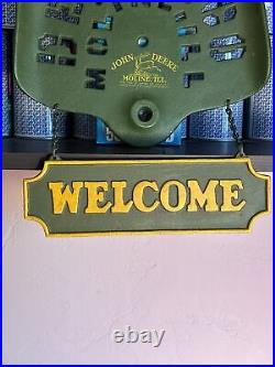 Vintage Deere & Co Green Tractor Seat Moline, Illinois Welcome Sign Cast Iron