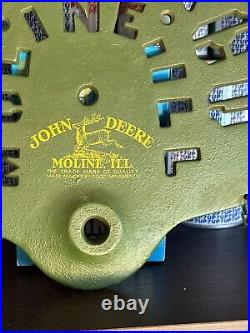 Vintage Deere & Co Green Tractor Seat Moline, Illinois Welcome Sign Cast Iron