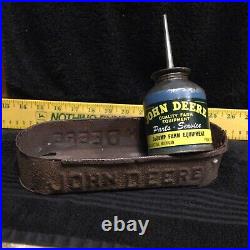 Vintage Embossed John Deere Horse Drawn Implement Tool Box With Vintage Oil Can