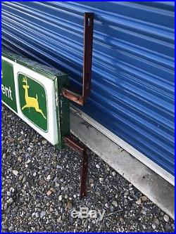 Vintage Embossed Metal John Deere Dealership 2 Sided Service Sign 50X14