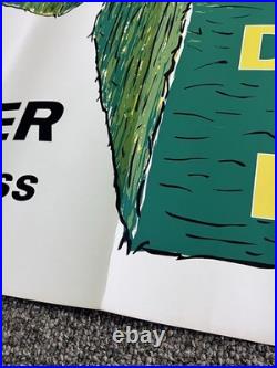 Vintage FS Fertilizer Poster Banner Sign 18x50 Top Dress Hay Land It Pays