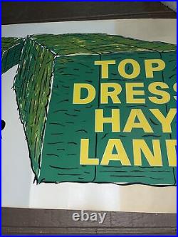 Vintage FS Fertilizer Poster Banner Sign A-9392 It Pays! Top Dress Hay Land