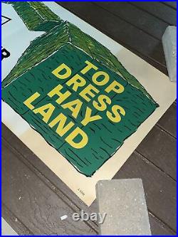 Vintage FS Fertilizer Poster Banner Sign A-9392 It Pays! Top Dress Hay Land