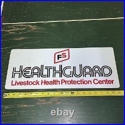 Vintage FS Healthguard Plastic Banner Sign Livestock Health Protection Center