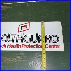 Vintage FS Healthguard Plastic Banner Sign Livestock Health Protection Center