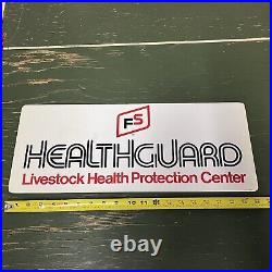 Vintage FS Healthguard Plastic Banner Sign Livestock Health Protection Center