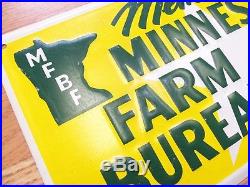 Vintage Farm Sign Minnesota State Farm Bureau Feed Seed Ranch John Deere Green