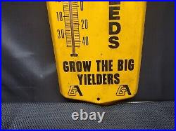 Vintage GOLDEN ACRES HYBRID SEEDS Feed Corn Farm Ranch Tractor Thermometer Sign