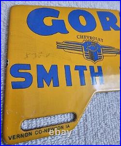 Vintage Gorman Smith Bros. John Deere Implements Chevrolet Porcelain Sign Topper Vintage Gorman Smith Bros. John Deere Implements Chevrolet Porcelain Sign Topper