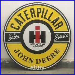 Vintage IH John Deere Caterpillar Sales & Service (SSP) Oil & Gas Porcelain Sign