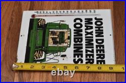 Vintage JD John Deere Maximizer Farm Combines Advertising Thermometer SIGN