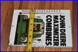 Vintage JD John Deere Maximizer Farm Combines Advertising Thermometer SIGN