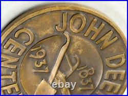 Vintage JOHN DEERE- 1837 1937 Plow Farm Tractor Centennial 3 Diameter original