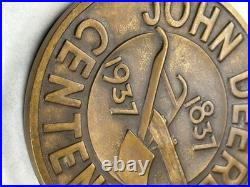 Vintage JOHN DEERE- 1837 1937 Plow Farm Tractor Centennial 3 Diameter original