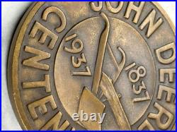 Vintage JOHN DEERE- 1837 1937 Plow Farm Tractor Centennial 3 Diameter original