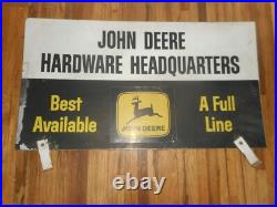 Vintage JOHN DEERE JD Farm Equipment Hardware Headquarters Advertising SIGN
