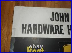 Vintage JOHN DEERE JD Farm Equipment Hardware Headquarters Advertising SIGN