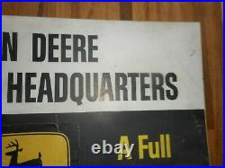 Vintage JOHN DEERE JD Farm Equipment Hardware Headquarters Advertising SIGN