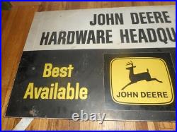 Vintage JOHN DEERE JD Farm Equipment Hardware Headquarters Advertising SIGN