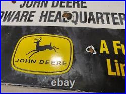 Vintage JOHN DEERE JD Farm Equipment Hardware Headquarters Advertising Sign 6x13
