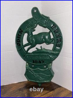 Vintage JOHN DEERE MOLINE ILL 1847 Cast Iron Wall Mount 17 x 10 Letter Holder