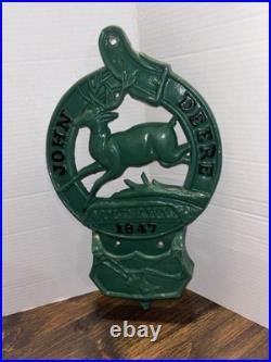 Vintage JOHN DEERE MOLINE ILL 1847 Cast Iron Wall Mount 17 x 10 Letter Holder