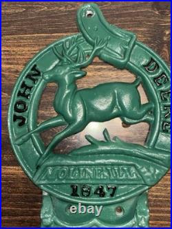Vintage JOHN DEERE MOLINE ILL 1847 Cast Iron Wall Mount 17 x 10 Letter Holder