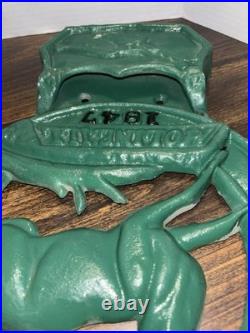 Vintage JOHN DEERE MOLINE ILL 1847 Cast Iron Wall Mount 17 x 10 Letter Holder
