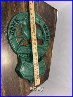 Vintage JOHN DEERE MOLINE ILL 1847 Cast Iron Wall Mount 17 x 10 Letter Holder