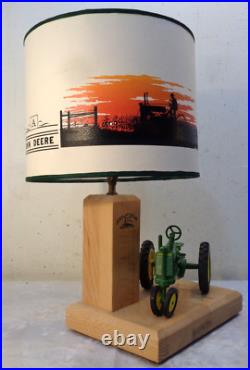 Vintage JOHN DEERE Model A Table Lamp With Shade Signed Harvey Bernard Nice