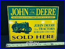 Vintage JOHN DEERE Model GP General Purpose Tin Sign 80s Authentic Not Repo
