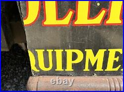 Vintage JOHN DEERE Porcelain SIGN OLD 1/3 of a Sign FARM Ag Barn Decor TRACTOR