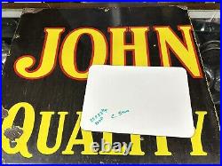 Vintage JOHN DEERE Porcelain SIGN OLD 1/3 of a Sign FARM Ag Barn Decor TRACTOR