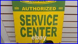 Vintage JOHN DEERE QUALITY FARM EQUIPMENT AUTHORIZED SERVICE porcelain Sign