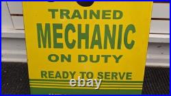 Vintage JOHN DEERE QUALITY FARM EQUIPMENT AUTHORIZED SERVICE porcelain Sign