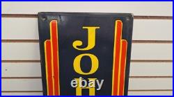 Vintage JOHN DEERE QUALITY FARM EQUIPMENT porcelain Sign Farm Dealer Sign