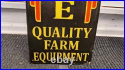 Vintage JOHN DEERE QUALITY FARM EQUIPMENT porcelain Sign Farm Dealer Sign