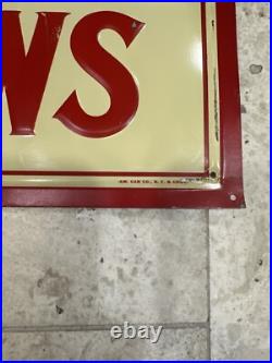 Vintage JOHN DEERE SYRACUSE CHILLED PLOW Tin Sign Original Embossed Farm Feed