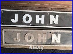 Vintage JOHN DEERE Tractor Aluminum Plaque Signs 36 Lot of 2