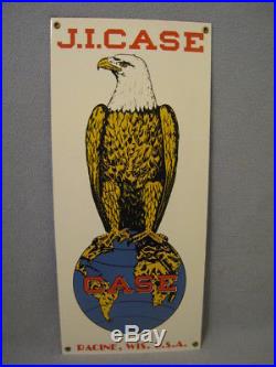 Vintage J. I. Case Porcelain Sign With Eagle