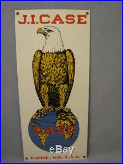 Vintage J. I. Case Porcelain Sign With Eagle
