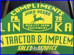 Vintage John Deere 11 Metal Car Tag Topper Sign Gas Oil Tractor Bucklin